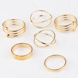 Hot Unique Ring Set Gold Plated Knuckle Rings for women