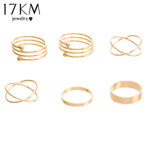 Hot Unique Ring Set Gold Plated Knuckle Rings for women