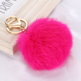 Fashion Rabbit Chain / Fur Ball Cell Phone Car Keychain / Handbag Charm Key Chains Ring Pom Poms Hair Bulb + Pendant