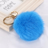 Fashion Rabbit Chain / Fur Ball Cell Phone Car Keychain / Handbag Charm Key Chains Ring Pom Poms Hair Bulb + Pendant