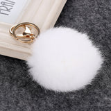 Fashion Rabbit Chain / Fur Ball Cell Phone Car Keychain / Handbag Charm Key Chains Ring Pom Poms Hair Bulb + Pendant