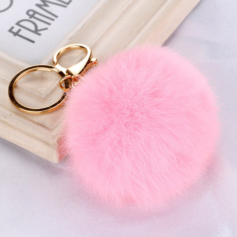 Fashion Rabbit Chain / Fur Ball Cell Phone Car Keychain / Handbag Charm Key Chains Ring Pom Poms Hair Bulb + Pendant