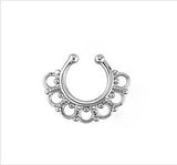 Crystal Fake Septum Nose Ring Piercing Clip for women