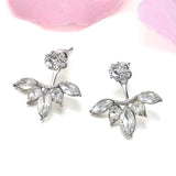 Gold and Silver Plated Leave Crystal Stud Fashion Earrings for Women