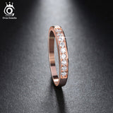 Luxury Austrian Zircon Wedding Band For Women Eternity Ring 3 Layer Platinum Plated Silver Ring