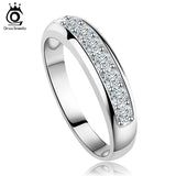 Luxury Austrian Zircon Wedding Band For Women Eternity Ring 3 Layer Platinum Plated Silver Ring