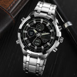 Luxury Brand Fashion Digital Casual Watch Men Silver Mens Quartz Watch Military Army Male Wrist Watches