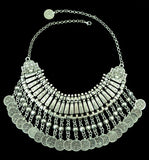 Women Bohemian Coin Statement Necklace Festival Turkish Tribal