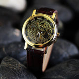 Men's Skeleton Mechanical Watch Winner Leather Luxury Fashion Casual Wrist Watch