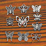 Mixed Tibetan Silver Plated Butterfly Dragonfly Charm Pendant for Bracelet