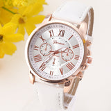 Best Quality Geneva Platinum Watch Women PU Leather wristwatch casual dress watch