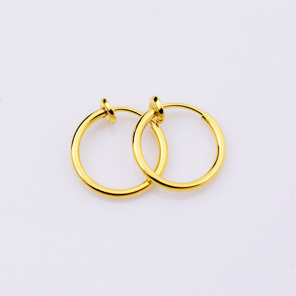 1 pair Clip On Fake Nose Hoop Ring Ear Septum Lip Navel Earrings