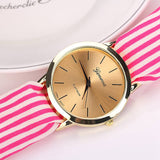 Women's Watches Fashion Casual Stripe Fabric  Bracelet Watch 3 Colors