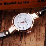 Gold Quartz Gift Watch Wristwatch Women Dress Leather Casual Bracelet Watches