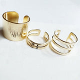 Simple 3Pcs/Set Silver Plated Shiny Finger Knuckle Stack Rings