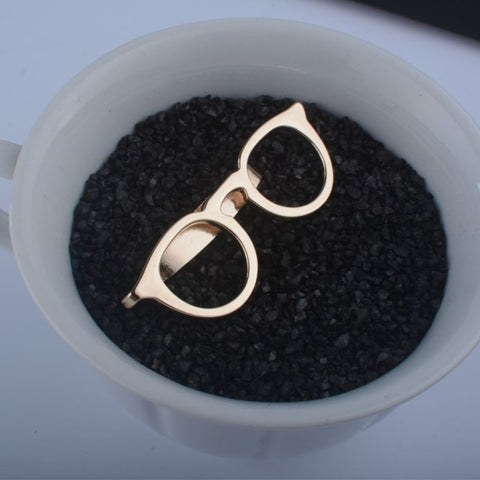 Formal Business Glasses Shape Tie Clip for Men's Suits