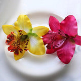 Bohemia Women Wedding Leopard Orchid Flower Hair Clip