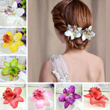 Bohemia Women Wedding Leopard Orchid Flower Hair Clip