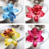 Bohemia Women Wedding Leopard Orchid Flower Hair Clip