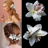 Bohemia Women Wedding Leopard Orchid Flower Hair Clip