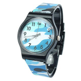 Newly Design Kids Boys Camouflage Watch Silicone Band Quartz Wrist Watches