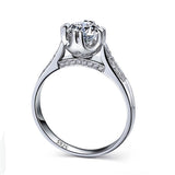 Platinum Sterling Silver Ring and Cubic Zirconia Ring Romantic Wedding Rings