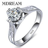 Platinum Sterling Silver Ring and Cubic Zirconia Ring Romantic Wedding Rings