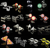 Superhero Cuff Link Superman Ironman Spiderman Starwars Captain Flash Green Lantern Batman