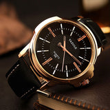 Rose Gold Wrist Watch Top Brand Luxury Famous Male Clock Quartz Watch Golden Wristwatch Quartz-watch