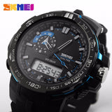 Men Sport Watch Dual Display PU Strap Outdoor Waterproof Running Digital Watches