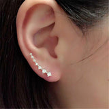 Fashion Elegant Chic Silvery Golden Rhinestone Crystal Piercing Ear