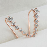 Fashion Elegant Chic Silvery Golden Rhinestone Crystal Piercing Ear