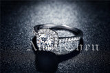 Silver Plated Square Simulated Diamond Wedding Rings For Women