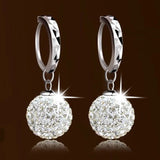 Silver Plated Circular Lovely Wild Super Flash Retro Crystal Earrings