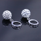 Silver Plated Circular Lovely Wild Super Flash Retro Crystal Earrings