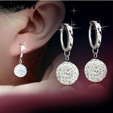 Silver Plated Circular Lovely Wild Super Flash Retro Crystal Earrings