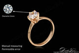 Six Claw 1 Carat Diamond Engagement Rings 18K Silver/Rose Gold Plated Cubic Zircon Jewelry For Women