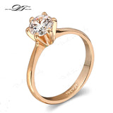 Six Claw 1 Carat Diamond Engagement Rings 18K Silver/Rose Gold Plated Cubic Zircon Jewelry For Women