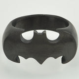 Black Brushed Stainless Steel SuperHero Batman Cute Comics Ring