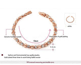 Rose Gold Plated Inlay Cubic Zirconia Wheat-shaped Crystal Bracelets