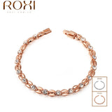 Rose Gold Plated Inlay Cubic Zirconia Wheat-shaped Crystal Bracelets