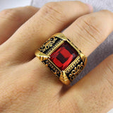 Vintage Antique Gold/Silver Plated Crystal Square Stone Finger Ring