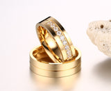 18K Gold Plated Diamond & Zirconia Stainless Steel Ring