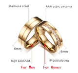 18K Gold Plated Diamond & Zirconia Stainless Steel Ring