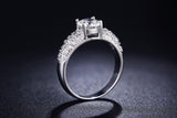 White Gold plated wedding engagement ring for women diamond jewelry