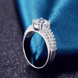 White Gold plated wedding engagement ring for women diamond jewelry