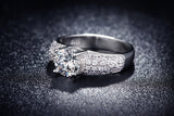 White Gold plated wedding engagement ring for women diamond jewelry