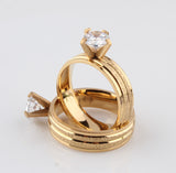 Wedding Engagement Charm Fashion Round Polish Gold Plated Rings