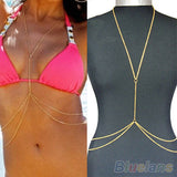 Womens Sexy Fashion Gold Body Belly Waist Chain Bikini Beach Harness Body Jewelry