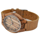 Wooden Watches Fashion Natural Bamboo Wristwatch  With Genuine Cowhide Leather Lovers Luxury Wood Watches For Men